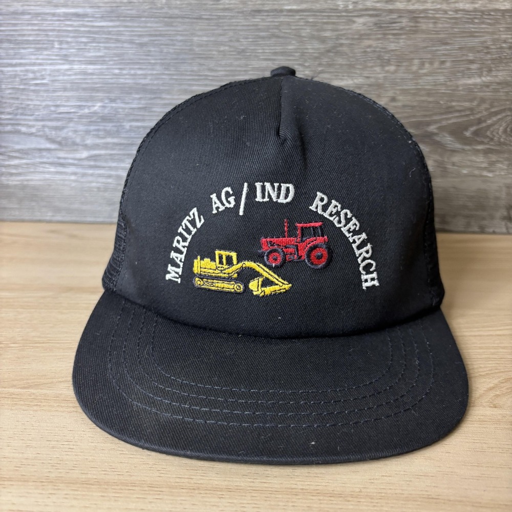 Vintage Maritz AG IND Research Trucker Hat Mesh Snapback Made USA Tractor
